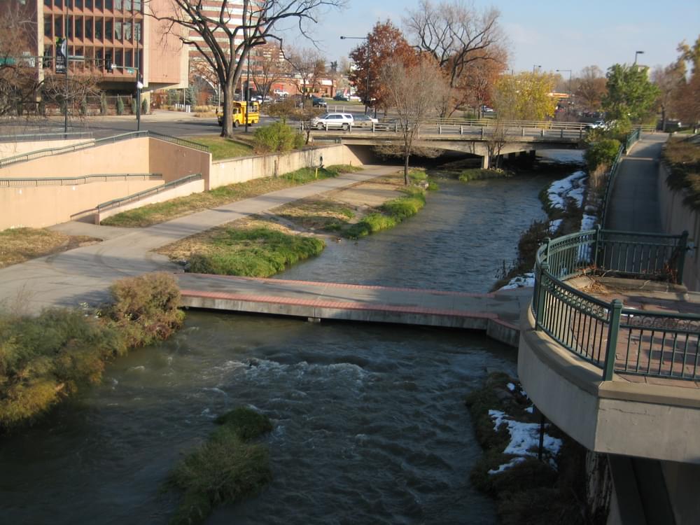 Low water crossing built in 2009 on Cherry Creek Trail in Denver, Colorado