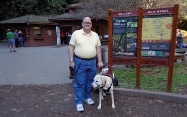 Edward Crane writes: “I love traveling to Muir Woods where I can experience pure joy and fun with my canine partner. This park is accessible and that makes all the difference in the world for me to enjoy this beautiful outside environment in lovely California.”