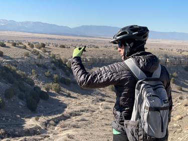 Tony Boone evaluating existing trails at Lake Pueblo State Park, Colorado