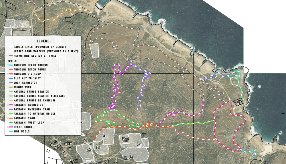 Example of a stacked loop trail system planned and designed in Aruba.