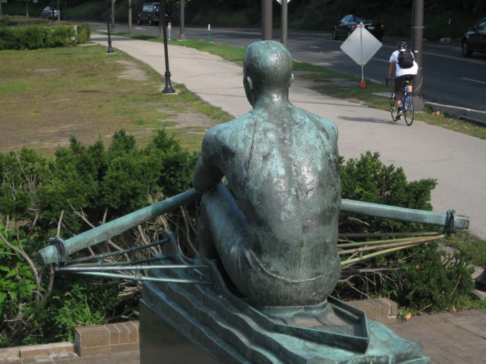 Historic sculpture commemorates rower John B. Kelly along Philadephia’s Schuylkill River Greenway