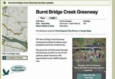 Example of a trail information page