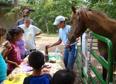 A Leave No Trace Trainer teaches visitors why "Pack it in Pack it out" is important, and provides a hands-on horse experience