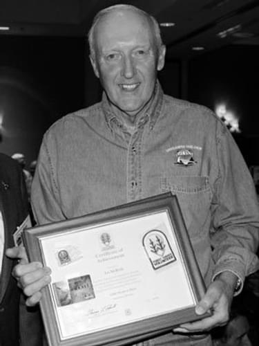In September 2009, U.S. Forest Service Chief Tom Tidwell presented the President’s Volunteer Service Award to Jon McBride. The Gold Level service award, which included a signed letter from President Barack Obama, was given to McBride for more than 4,000 hours of volunteer work on National Forest System trails in seven regions of the agency.