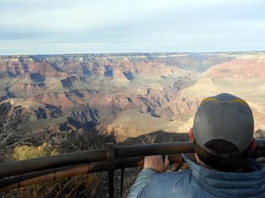 Enjoying the amazing view from the South Rim Trail at the Grand Canyon