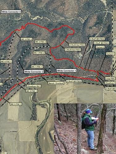 An example of a map in the State Park Trail Inventory