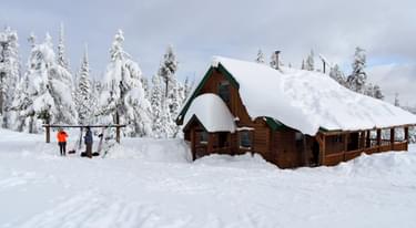 The Gordon Reese cabin serves as a day-use warming hut for trail users, and is also available for overnight rental.