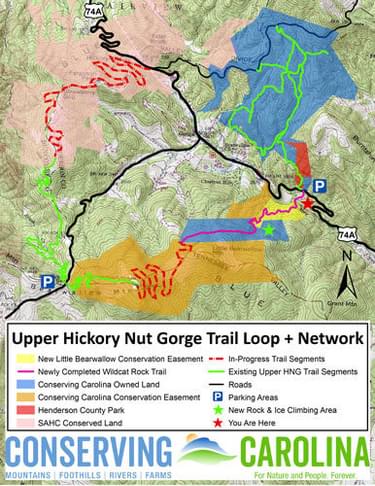 Map of the Nut Gorge Trail network