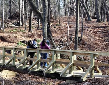 Finished bridge in use on the trail