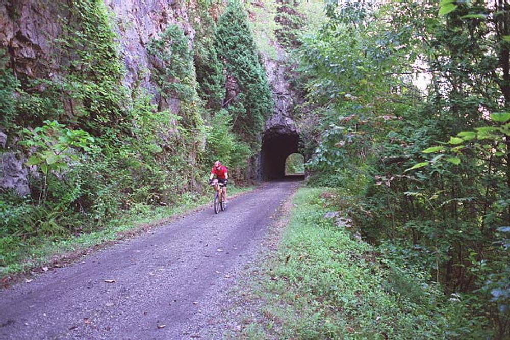 Tunnel on the trail in New River State Park; Virginia