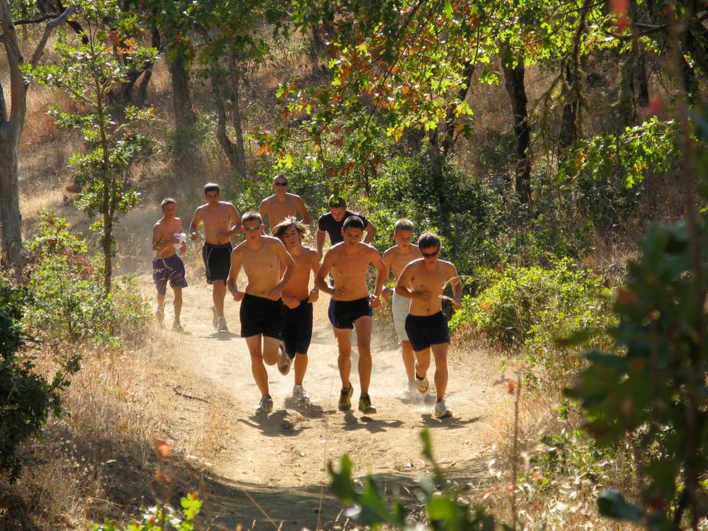 Runners from Cascade Christian High School on the Sarah Zigler Trail; Jacksonville, Oregon