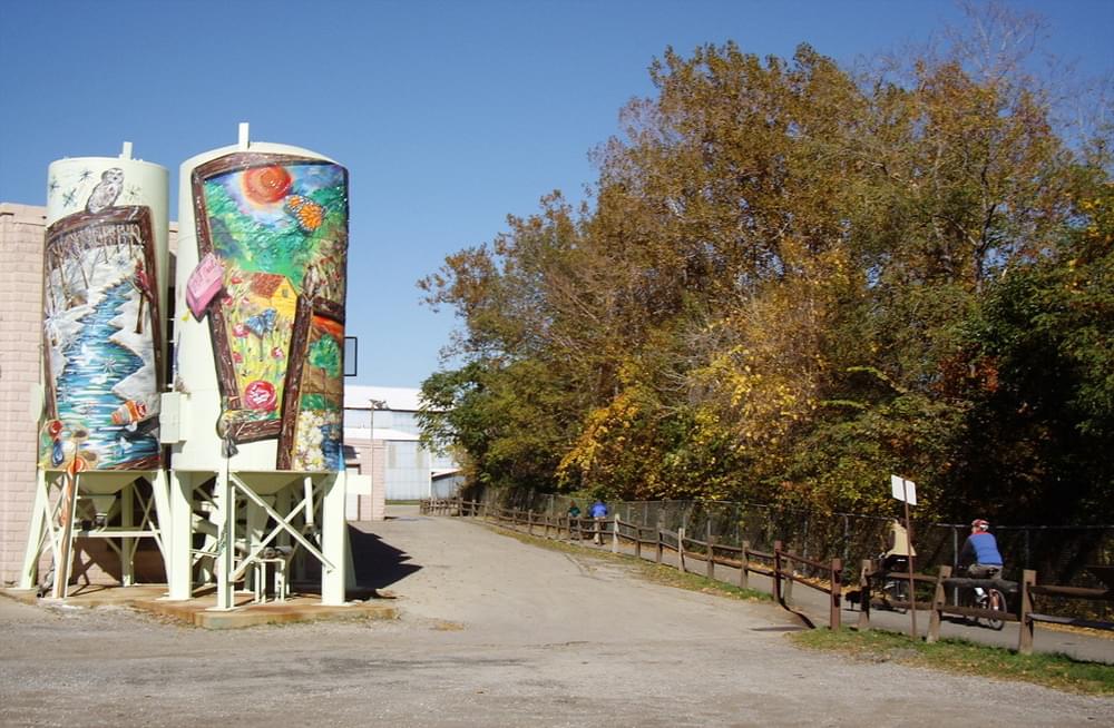 From tanks to trail art - Great Allegheny Passage NRT; south of Connellsville, Pennsylvania
