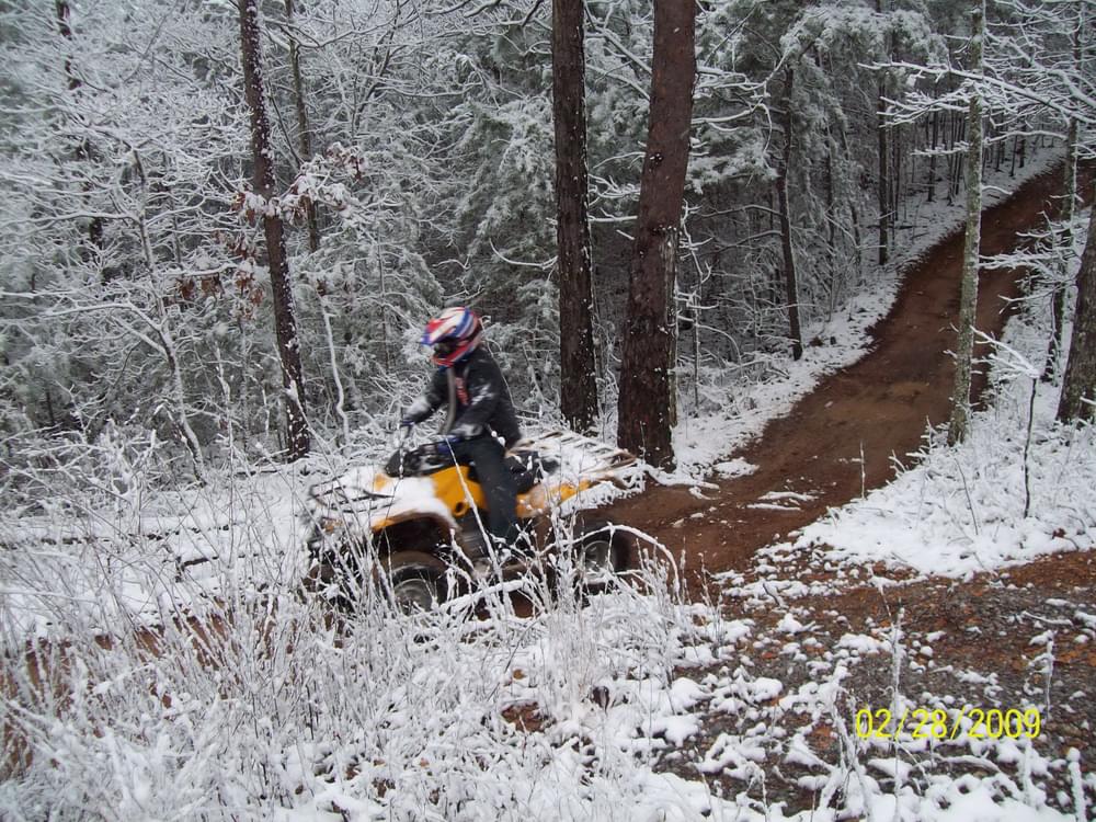 Winter riding on the Minooka Park National Recreation Trail System near Jemison, Alabama