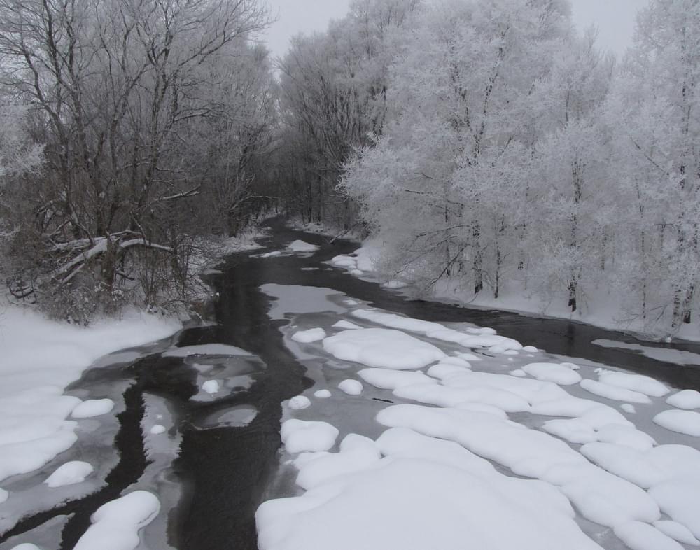 Winter on the Kiwanis Trail along the Rock River in Janesville, Wisconsin