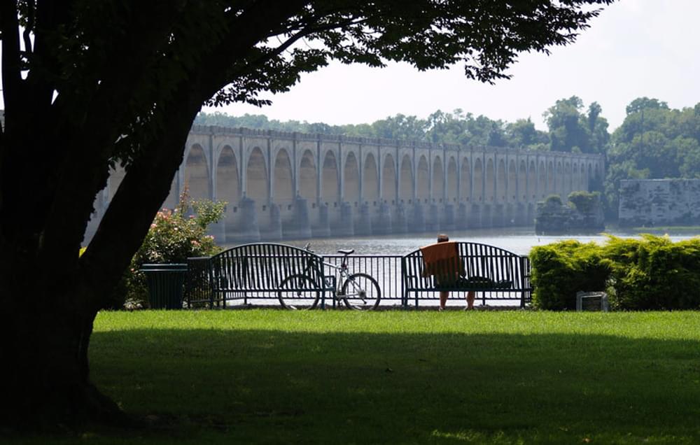 Historic bridge along the Harrisburg Riverfont of the Susquehanna River Water Trail in Pennsylvania