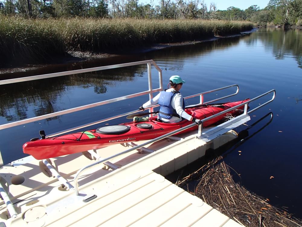 Accessible boating launch at Ochlockonee River State Park on the Florida Circumnavigational Saltwater Paddling Trail.