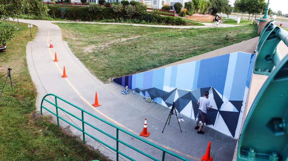 New mural underway along the greenway in Westminster, Colorado