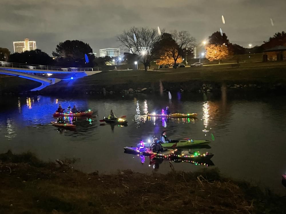 Kayak Christmas on the Trinity Clear Fork; Dallas/Fort Worth area.