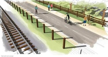 Drawing of the rail with trail concept