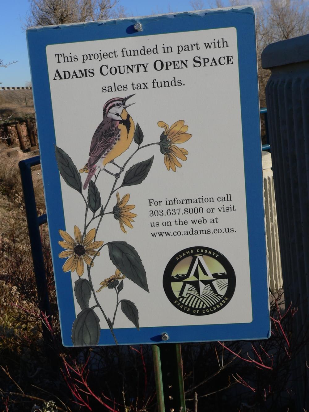Adams County in the Denver Metro area has a sales tax for trails and open space, including this project on the Sand Creek Trail.