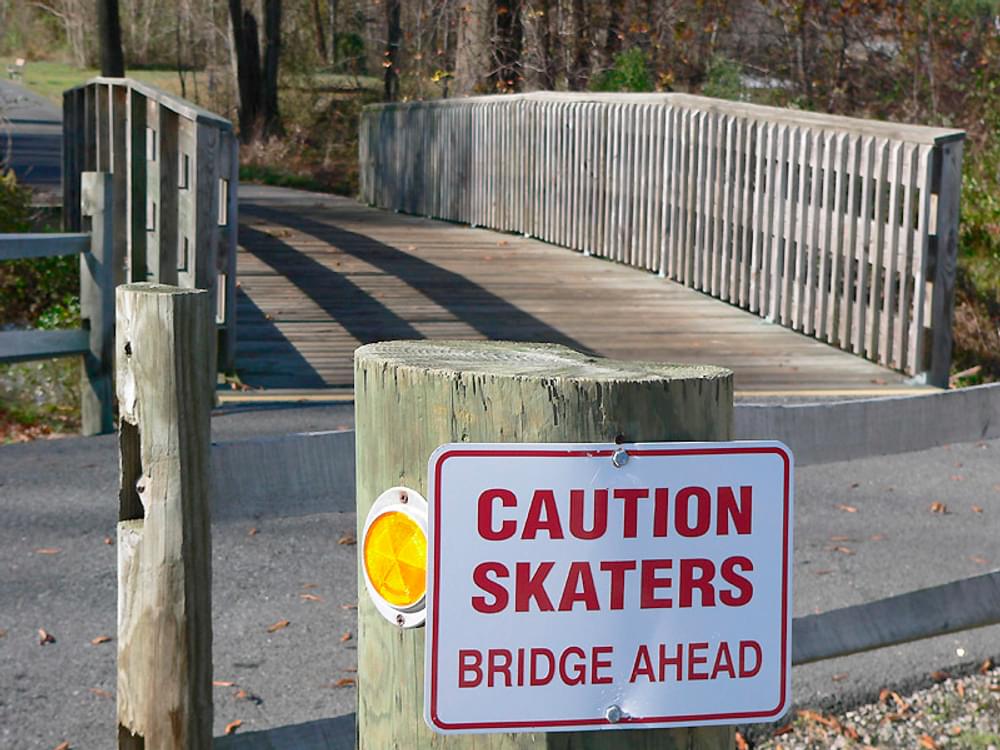 Roller skaters warned of change in surface at bridge; community trail on Eastern Shore of Maryland