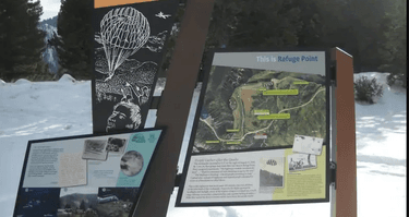Interpretive signs at the Refuge Point Trailhead