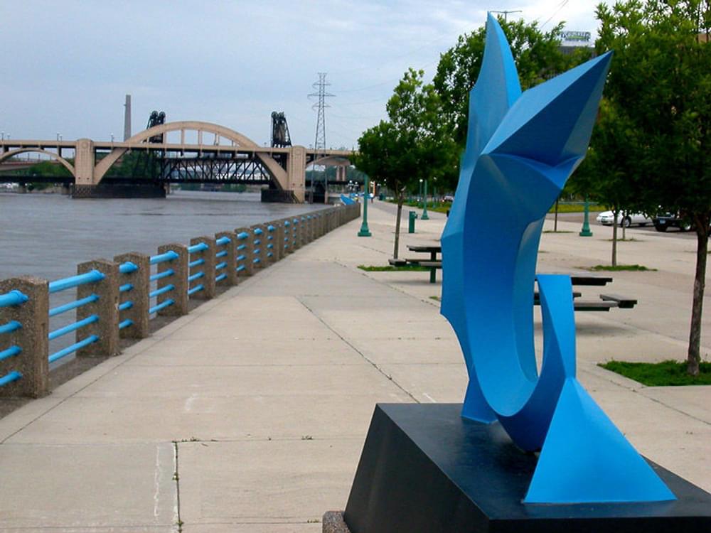 Sculpture along the riverfront trail in St. Paul, MN