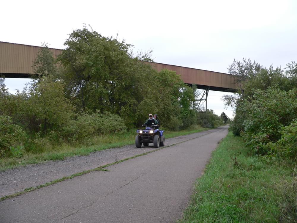 ATVs have their own road base tread along Tri-County Recreation Corridor; Superior, Wisconsin