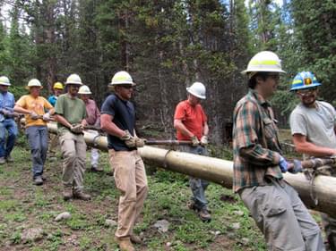 Teamwork on the Tunnel Gulch trail restoration