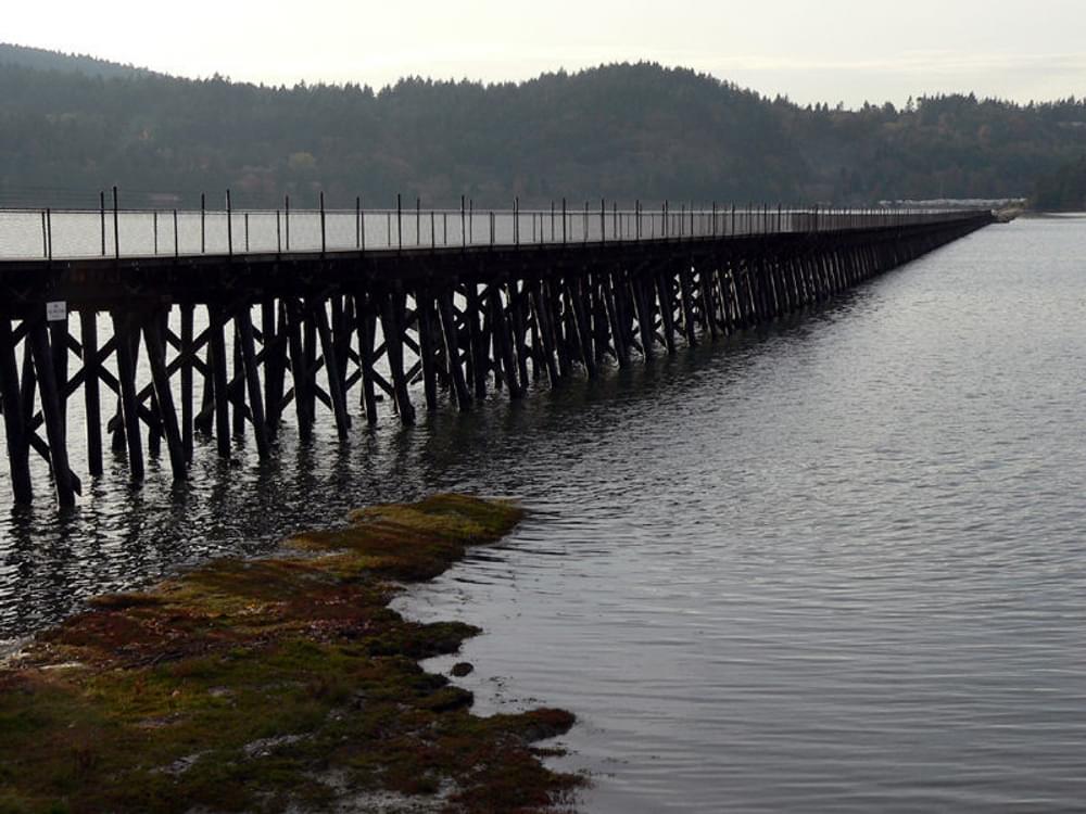 Thompson Trail rails to trails project while under construction, east of Anacortes, Washington