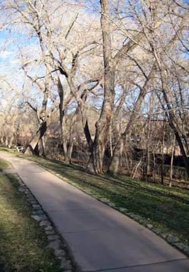 Concrete greenway trail in Santa Fe