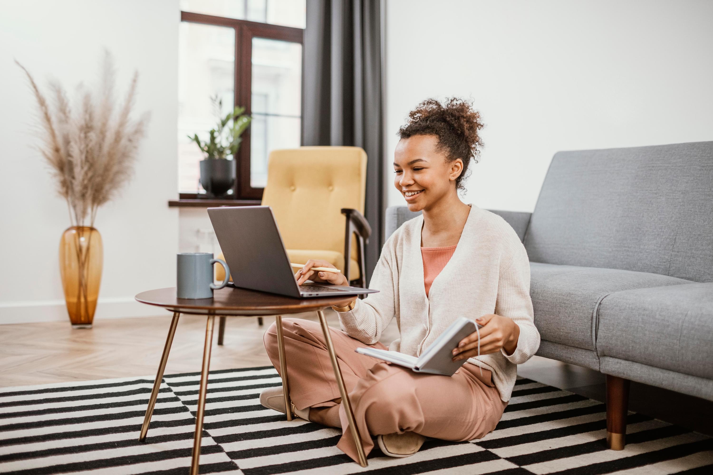 Young woman working from home 1