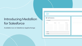 An image announcing Medallion for Salesforce with an illustration of the integration