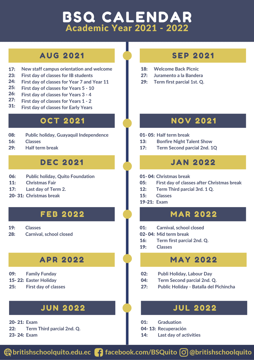 Updated BSQ Annual Calendar 2021 2022