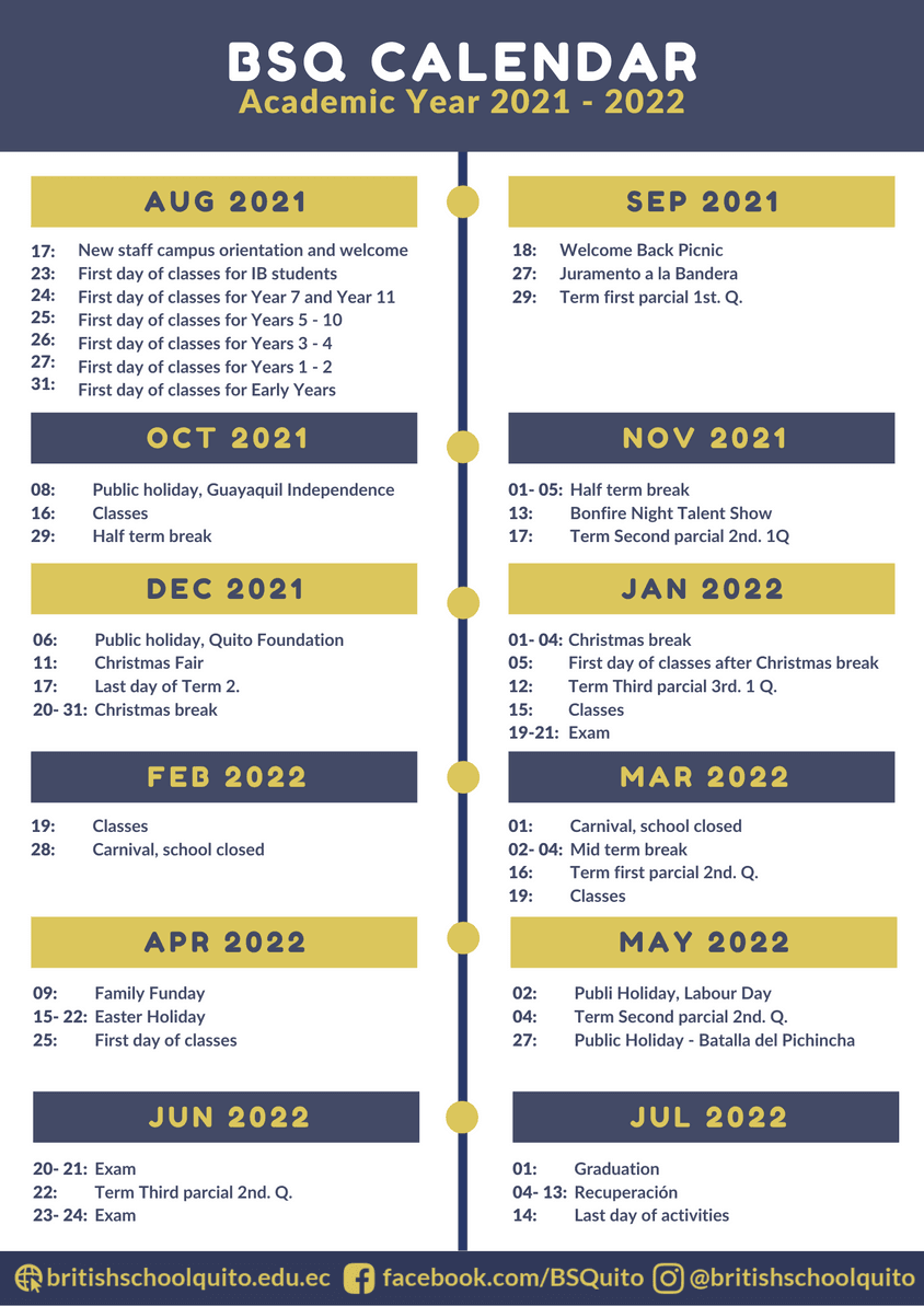 Updated BSQ Annual Calendar 2021 2022