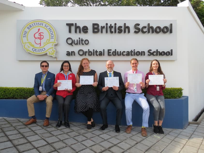 teachers with their certificate for the un sustainability