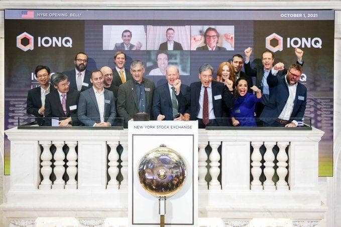 IonQ leadership team ringing the bell at the NYSE