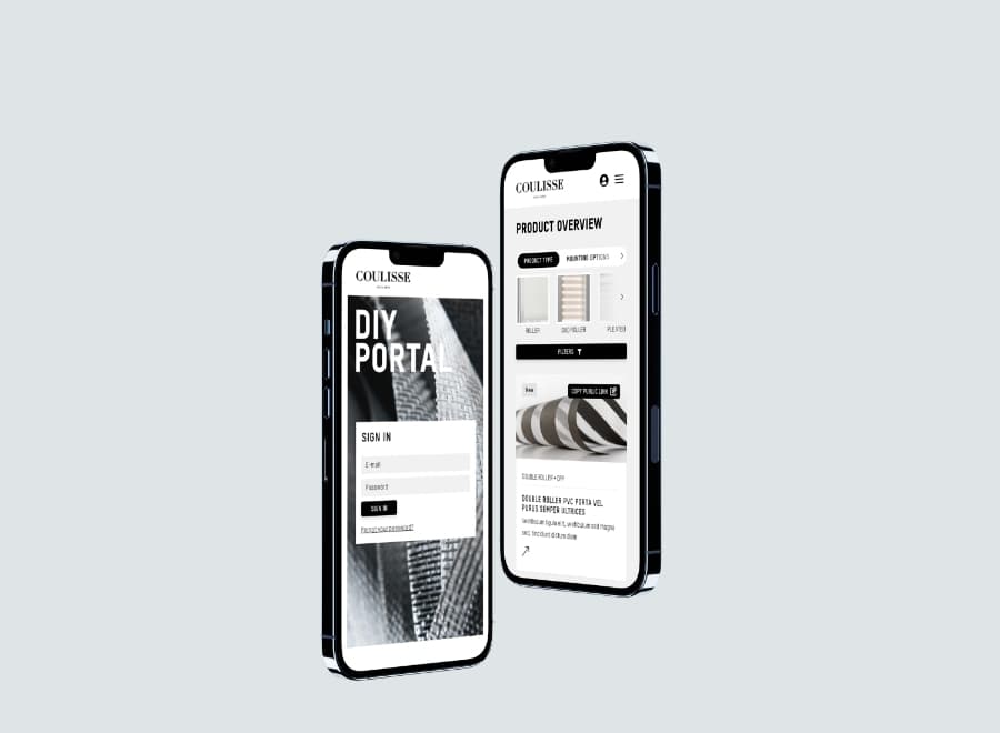 Coulisse DIY Portal Mobiele weergaven