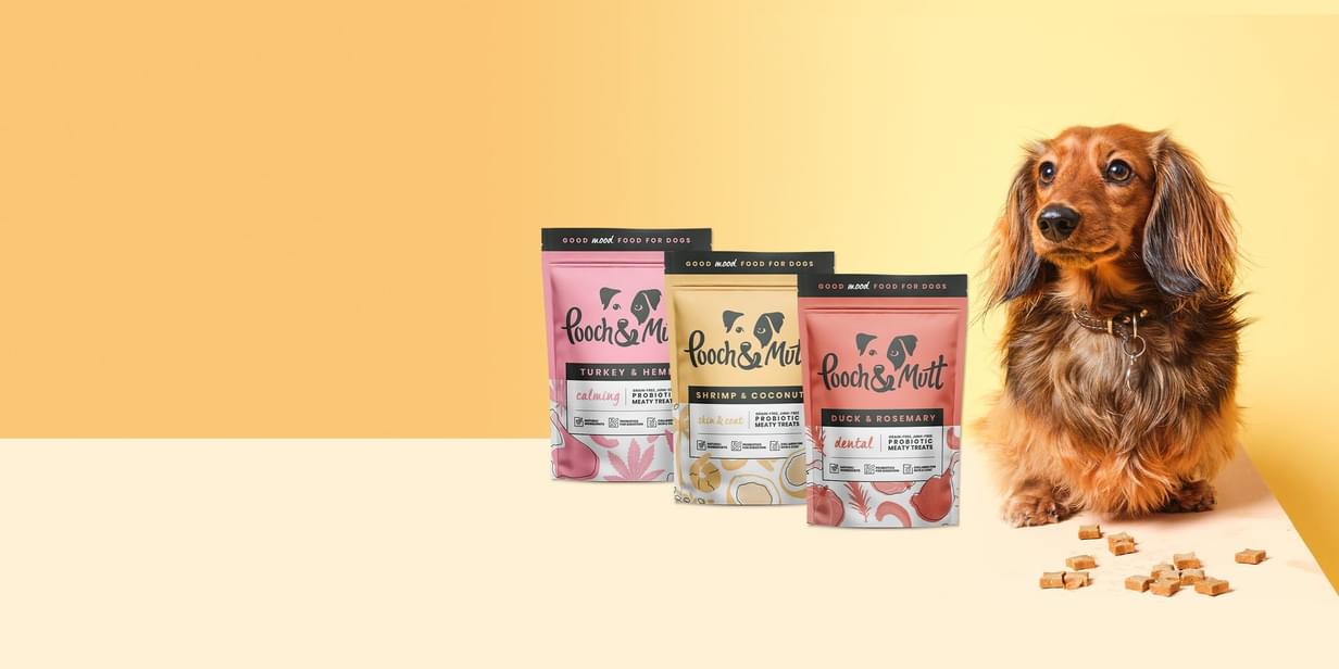 Pooch and mutt grain free treats for dogs desktop banner 2048x2048