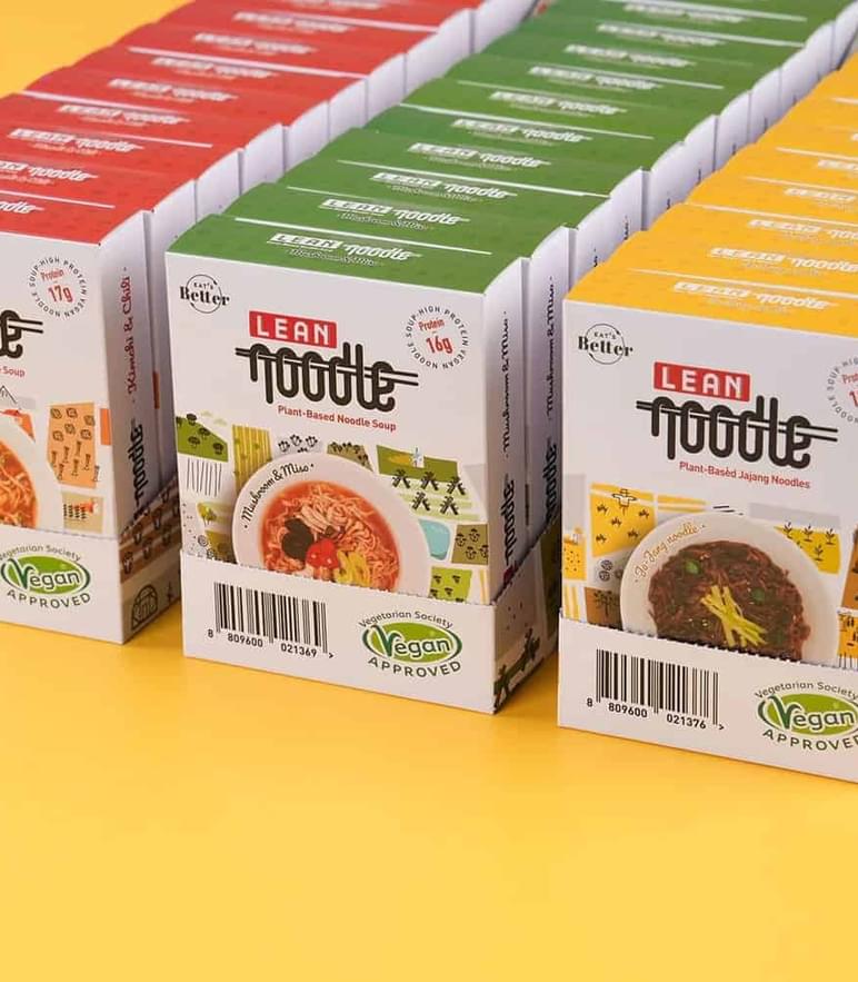 The Planteat noodles in boxes