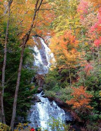 Anna Ruby Falls in the fall. Photo by USFS.