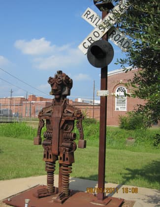 "Rusty" the Iron Man, made from scrap railroad materials. Photo by Rob Grant.