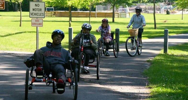 Individuals with and without disabilities can ALL participate and enjoy physical activity. Photo by Lakeshore Foundation.