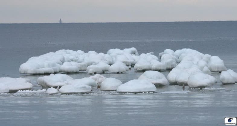 Ice on Lake Michigan. Photo by Eye on Michigan.
