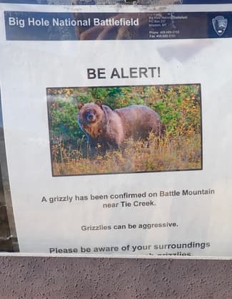 The Battlefield trails were closed briefly in 2019 due to Grizzly activity in the area. Photo by David Lingle.