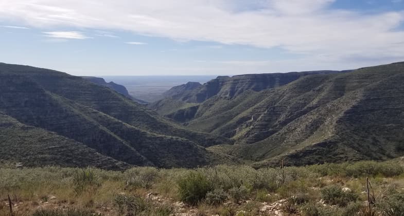 Slaughter Canyon spills out into the Chihuahuan desert. Photo by Todd Shelley.