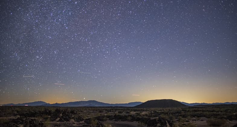 Photo by Kyle Sullivan. Amboy Crater is one of the best spots in all of California to enjoy the night sky.
