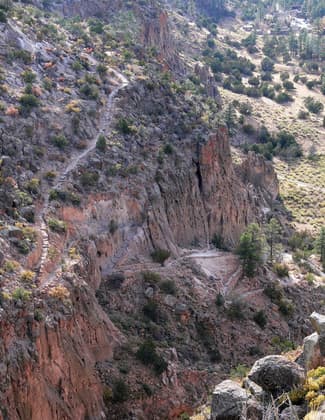 Some trails include steep switchbacks and can be icy in winter. Photo by Sally King courtesy NPS.