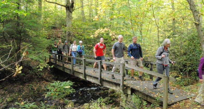 On the trail. Photo by Western Penn. Conservancy.