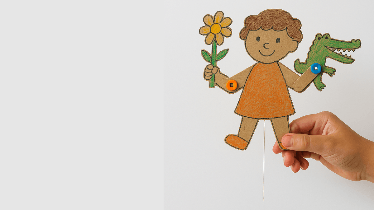 Card Puppet Example Tashkeel | Sunday Funday: Cardboard Puppet Making